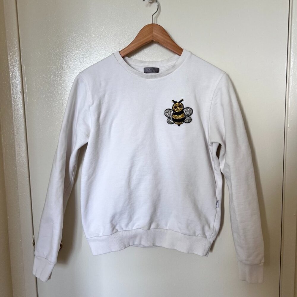Christian Dior x KAWS Bedazzled Bee White Crewneck Sweater S